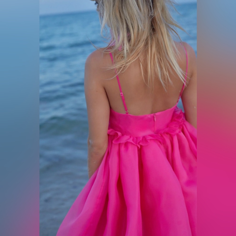 Selkie Rosebud Mini Dress Pink Size Medium - Picture 6 of 10